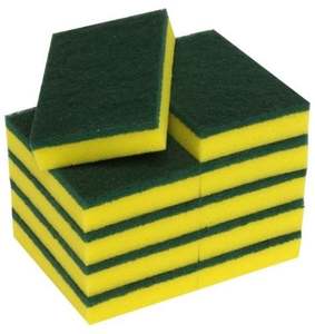 Premium Scouring Sponge - Yellow/Green, 100mm x 150mm x 30mm (40) Per Box