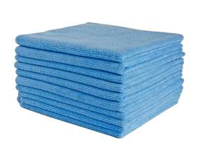Microfibre Cloths - Blue, 400mm x 400mm, 300gsm (10) Per Pak