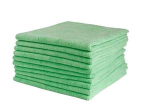 Rags Cloths: Microfibre Cloths - Green, 400mm x 400mm, 300gsm (10) Per Pack