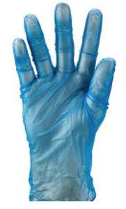 Vinyl Gloves Powder Free - Blue, S, 5.0g (1000) Per Box