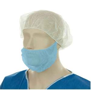 Polypropylene Beard Covers Single Loop - Blue, 230mm x 430mm, 12gsm (1000) Per Box