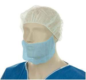 Polypropylene Beard Covers Double Loop - Blue, 230mm x 430mm, 12gsm (1000) Per Box