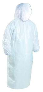 Polyethylene Hooded Ponchos - White, 800mm x 1300mm x 30mu (96) Per Box