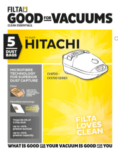 Machinery 1: FILTA HITACHI SMS MULTI LAYERED VACUUM CLEANER BAGS 5 PACK (F017)