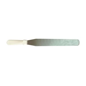 Baking Utensils: PLAIN SPATULA WHITE PLASTIC HANDLE 30CM