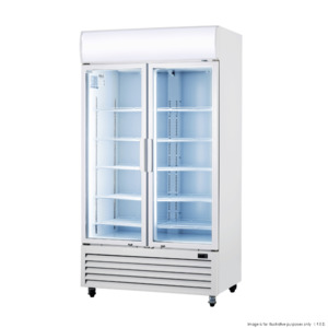 Large Two Glass Door Colourbond Upright Drink Fridge