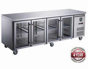 Four Glass Door Bench Fridge - XUB7C22G4V