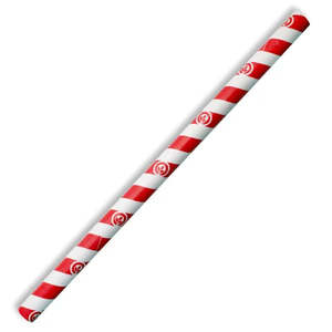 Straws: 10mm Jumbo Red Stripe BioStraw