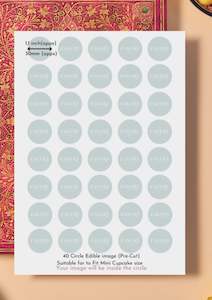 Cakes-2days: Edible Image (1.1inch Circle x40pieces) Mini Cupcakes Circle