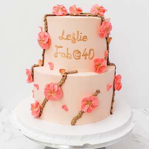 Two Tier Cakes: Two tier Spring Blossom Cake