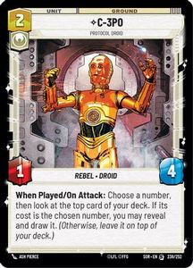 Star Wars Unlimited Single In Stock: C-3PO - Protocol Droid (238/252) [Spark of Rebellion]