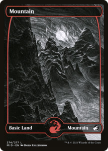 Mtg Singles Instock: Mountain (MID-274) [Innistrad: Midnight Hunt]: (Full Art, Showcase) Foil