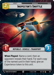 Star Wars Unlimited Single In Stock: Inspector's Shuttle (Hyperspace) (524) [Secrets of Power]