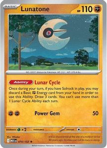 Pokemon Singles In Stock: Lunatone 74 - [ME01 Mega Evolution] Holofoil