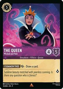 Lorcana Singles In Stock: The Queen - Wicked and Vain (35/204) - Fabled