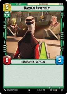Star Wars Unlimited Single In Stock: Raxian Assembly (Foil) (628) [Secrets of Power] Foil