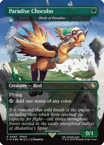 Fresh Mtg Singles: Paradise Chocobo - Birds of Paradise (Borderless) (FIC-483) [Commander: FINAL FANTASY] Foil