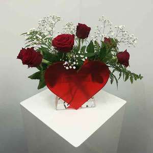 Double-sided Heart Shape Vase Valentines Day Acrylic Cambrian Plastics