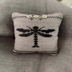 Kiwi Stitch Cross Stitch Chart Dragonfly Pillow