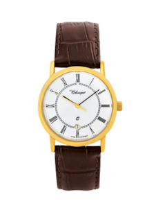 Classique Watches: Classique - Round White Dial with Tan leather strap