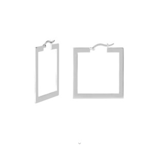 Boh Runga 1: Square Hoops Sterling Silver