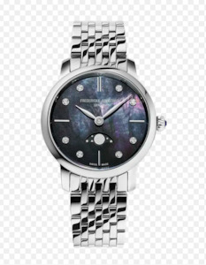 Frederique Constant: Slimline Ladies Moonphase - Black Dial