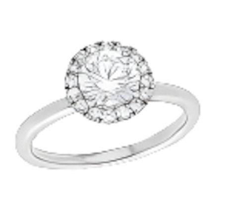 White Gold Halo Lab Diamond Ring