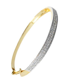 Diamond Bracelets: 9Y Gold and Diamond Bangle