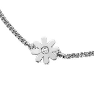 Diamond Bracelets: Diamond Silver Daisy Bracelet