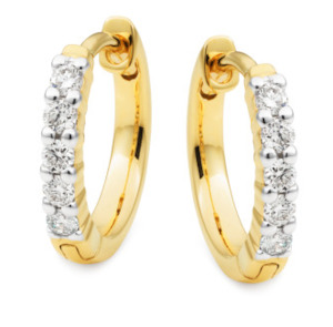 Laboratory Grown Diamonds: LAB Diamond Huggies 9ct YG