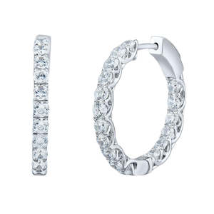 18ct White Gold LAB Grown Diamond Hoop earrings