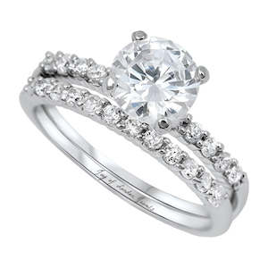 All Whitegold Jewellery: 18ct White Gold Lab Diamond Ring Set