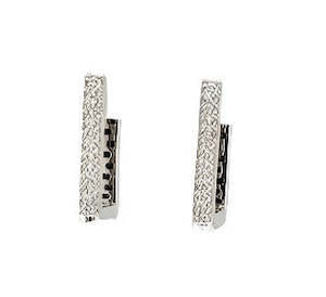 18ct White Gold Square Hoops