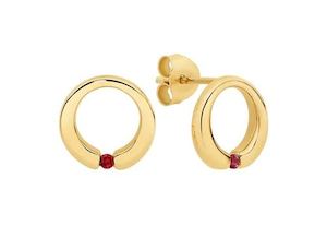 Gold Earrings: Ruby Earrings - 9ct YG