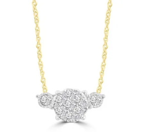 Diamond Pendants: Diamond pendant -  9K YG   TDW=0.36CT HI I1   40-50cm
