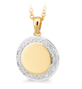 Diamond Pendants: Round gold and diamond pendant