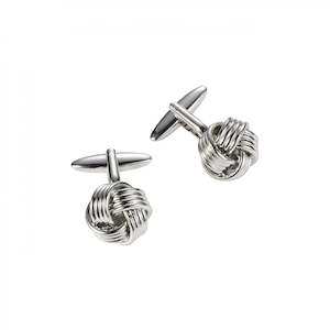 Cudworth: Rhodium Knot cuff links