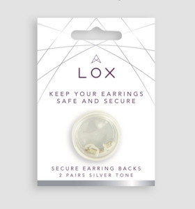 Jewellery Cleaning Accessories: Silver Lox - Secure Earring Backs 2 Pair Pack