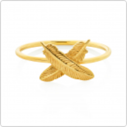 Feather Kisses Ring - 9ct Gold - Size O