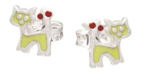 Yellow and Pink Cat Studs