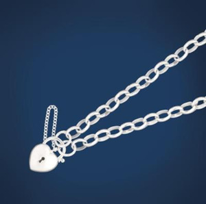 Silver Chains: Oval Belcher Locket Bracelet - 19cm - SS