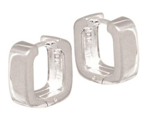 Silver Chains: Square Huggie Earring - SS
