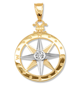 Gold Pendants: 9ct Compass Pendant - 2 Tone
