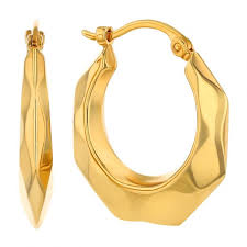 Textured 9ct Gold Creole Hoops