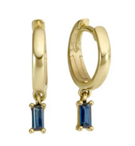 Coloured Stone Collection1: Sapphire Hinged Earrings in Yellow Gold