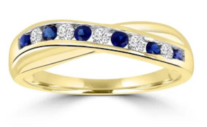 9ct YG Sapphire and Diamond Ring