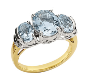 Aquamarine Trilogy Ring