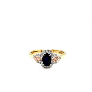 Coloured Stone Rings: Sapphire and Pink Diamond ring
