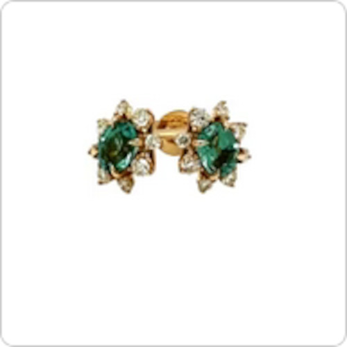 Mint Tourmaline and Diamond earrings