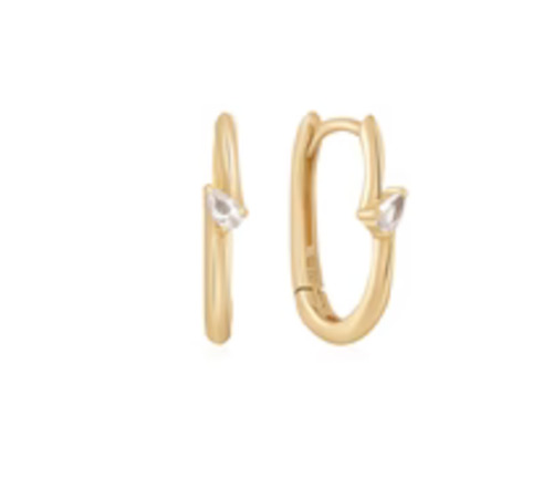 Coloured Stone Earrings: White Sapphire Oval Earrings